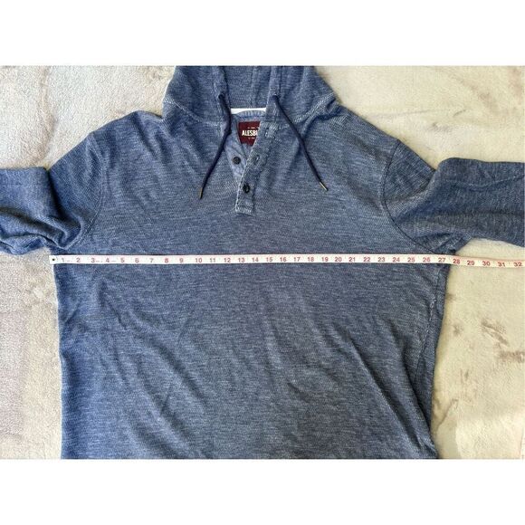 Alesbury Men's Blue Keaton Thermal Classic Long Sleeve Henley Hoodie Size 2XL - Picture 2 of 8